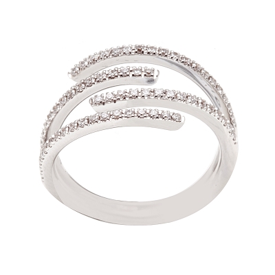 18 Kt White Gold Ring with Natural DiamondsKt. 0,36 F-VVS