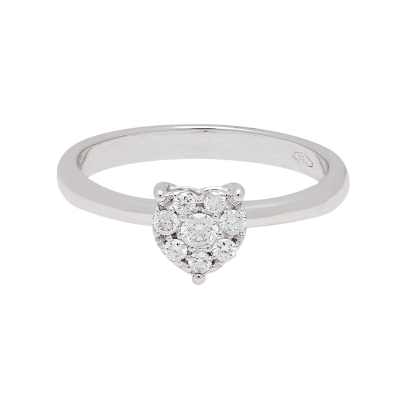 18 Kt. White Gold Ring with 0,21 Ct. Natural Diamonds