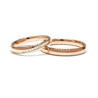 Rose Gold Wedding Ring Mod. Confort mm. 3