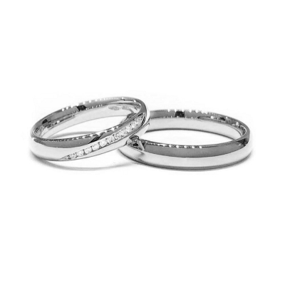 White Gold Wedding Ring mod. Confort mm. 4