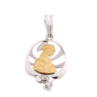 18 Kt White and Yellow Gold Medal