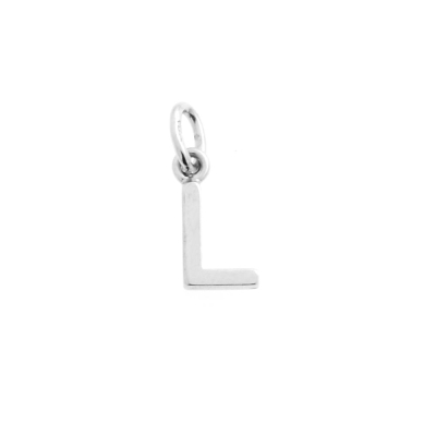 18 Kt White Gold Pendant L Letter (0,8 Cm)