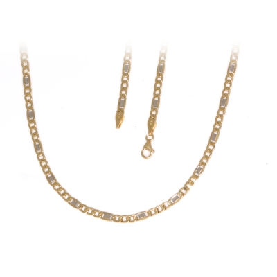 18 Kt White and Yellow Gold Necklace - 50 Cm