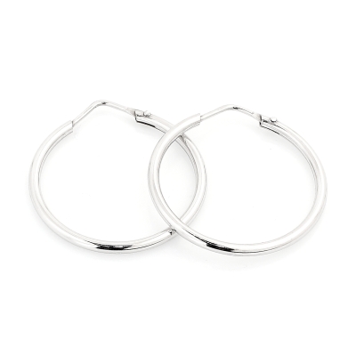 18 Kt White Gold Earrings ( Diameter 2,6 Cm )