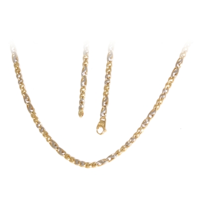 18 Kt White and Yellow Gold Necklace - 50 Cm