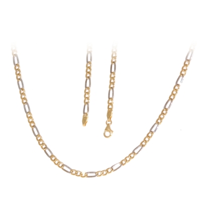 18 Kt White and Yellow Gold Necklace - 50 Cm