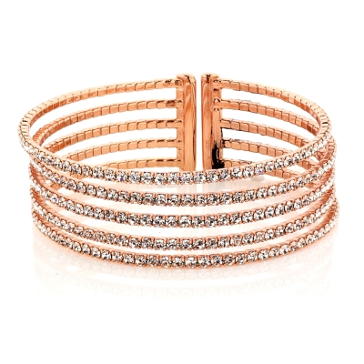 UNOAERRE - Bracciale in bronzo rosa tennis rigido 5 fili