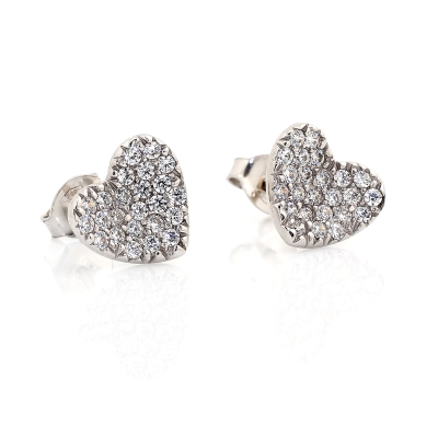 18 Kt White Gold Earrings with Cubic Zirconia