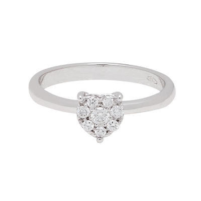 18 Kt. White Gold Ring with 0,10 Ct. Natural Diamonds