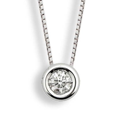 18 Kt. Gold Pendant with 0,04 Ct. Natural Diamond