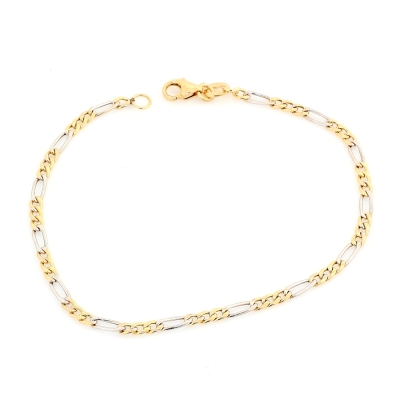 Bracciale Bimbo in Oro Giallo e Bianco 18 Kt. 750 Mill. - 16 Cm.