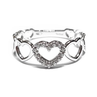 Anello in Oro Bianco 18 kt. 750 mill. con Cubic Zirconia Mis. 14