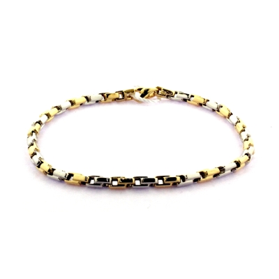 Bracciale in Oro bicolore 18 Kt. 750 mill. - 21 Cm.