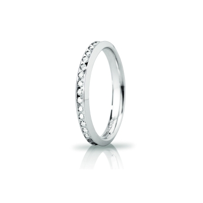 Fede UNOAERRE Oro Bianco 18 Kt. 750 mod. Venere Slim con Diamanti