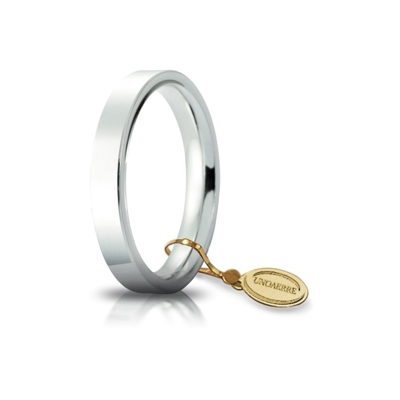 Fede UNOAERRE Oro Bianco 18 Kt. 750 mod. Cerchio di Luce 3,5 mm.