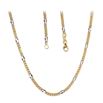 Collana in Oro Bianco e Giallo 18 Kt. 750 Mill. - 50  Cm