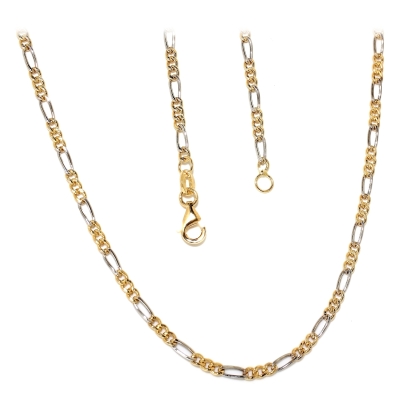 Collana in Oro Bianco e Giallo 18 Kt. 750 Mill. - 50  Cm