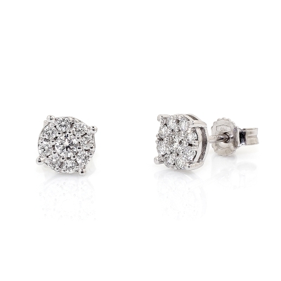 18 KT White Gold Earrings with diamonds kt. 0,51