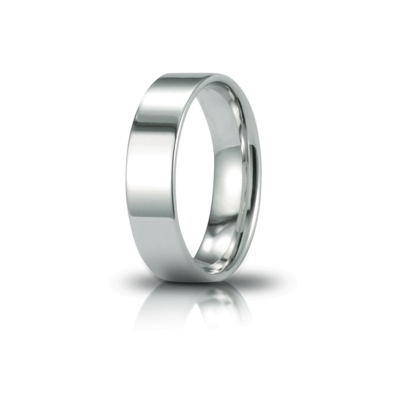 UNOAERRE Wedding Ring in 18k White Gold mod. Cerchio di Luce 5 mm.