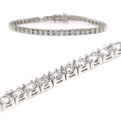 Bracciale Tennis Oro Bianco 18 Kt. 750 Mill. con Diamanti F Color Kt. 2,50