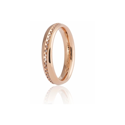UNOAERRE Wedding Ring in 18k Rose Gold Mod. Infinito with diamonds - Coll. 9.0