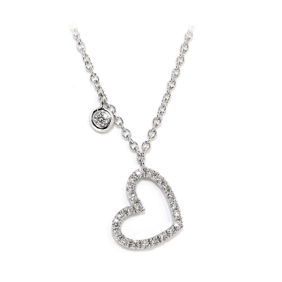 18 Kt White Gold Necklace KT.0.16 F-Vs