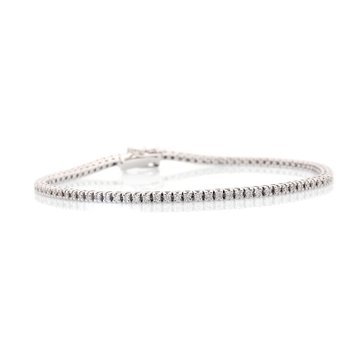 Bracciale Tennis Oro Bianco 18 Kt. 750 Mill. con Diamanti F Color Kt. 1,04