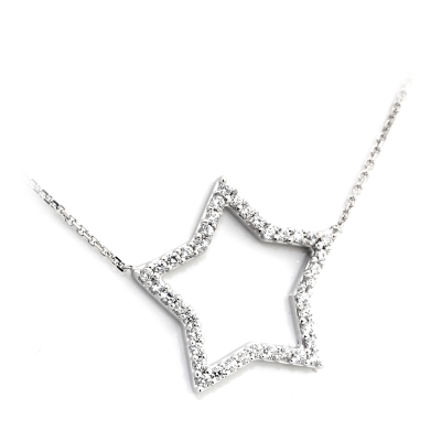 18 Kt White Gold Necklace with Cubic Zirconia