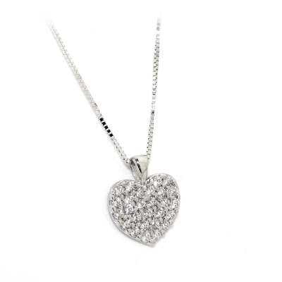 18 Kt White Gold Necklace with Cubic Zirconia