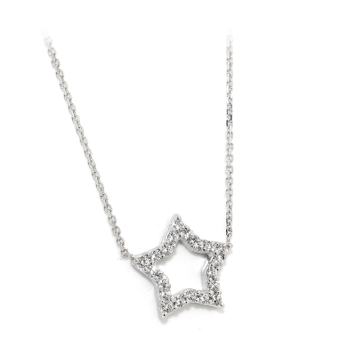 18 Kt White Gold Necklace with Cubic Zirconia