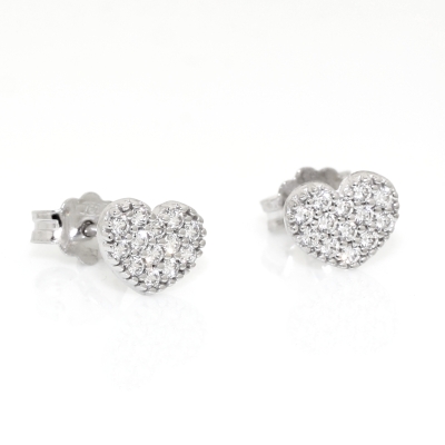 18 Kt White Gold Earrings with Cubic Zirconia