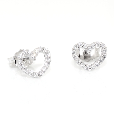 18 Kt White Gold Earrings with Cubic Zirconia