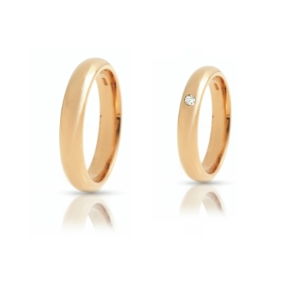 Fede Nuziale in Oro Rosa Mod. Italiana mm. 3,8