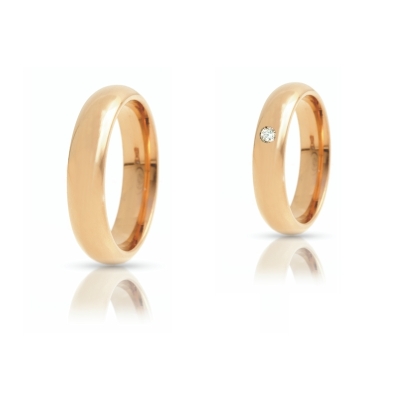 Fede Nuziale in Oro Rosa Mod. Italiana mm. 4,3