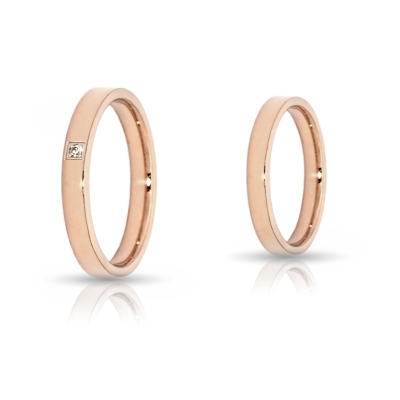 Rose Gold Engagement Ring 3,5 mm. Confort Flat