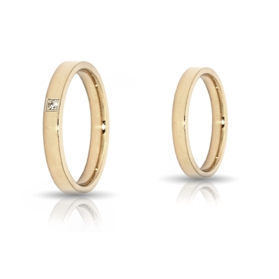 Yellow Gold Wedding Ring 3,5 mm. Confort Flat