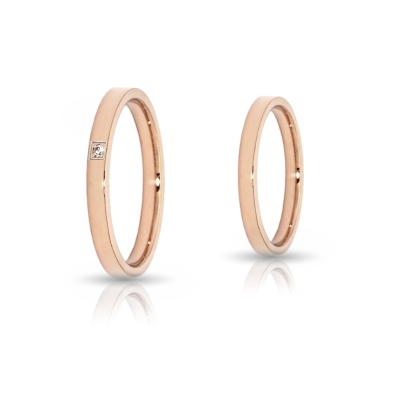 Rose Gold Engagement Ring 2,5 mm. Confort Flat