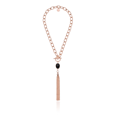 UNOAERRE - Rose Bronze Necklace whit Black Stone