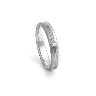 950 Platinum Wedding Ring mod. New York mm. 3,7