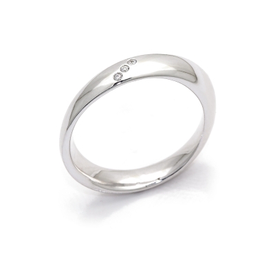 White Gold Wedding Ring mod. Bangkok mm. 3,9