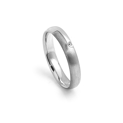 White Gold Wedding Ring mod. Valencia mm. 3,70