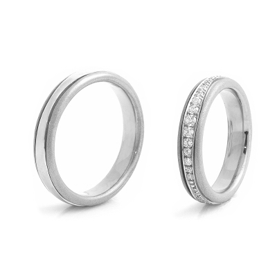 White Gold Wedding Ring mod. Instanbul mm. 4,50