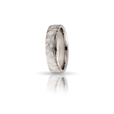 White Gold Wedding Ring mod. Madacascar mm. 5