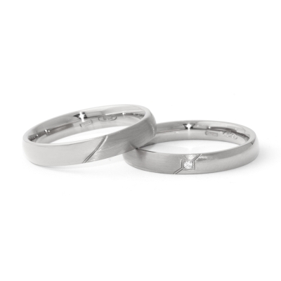 White Gold Wedding Ring mod. Azzurra mm. 3,5