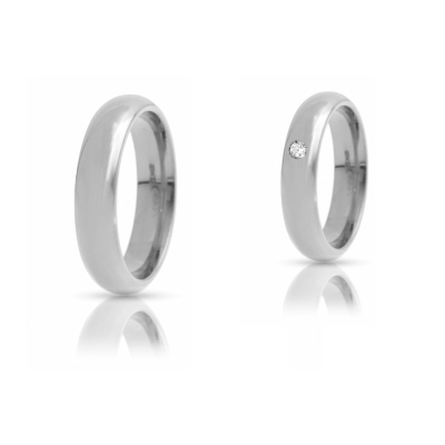 White Gold Wedding Ring mod. Italiana mm. 4,3