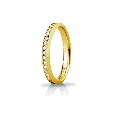 Fede UNOAERRE Oro Giallo 18 Kt. 750 mod. Venere Slim con Diamanti