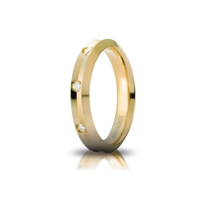 Fede UNOAERRE Oro Giallo 18 Kt. 750 mod. Corona con 8 Diamanti