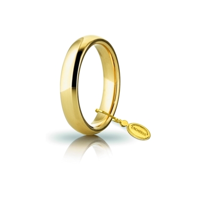 Fede UNOAERRE Oro Giallo 18 Kt. 750 mod. Comoda 4 mm.