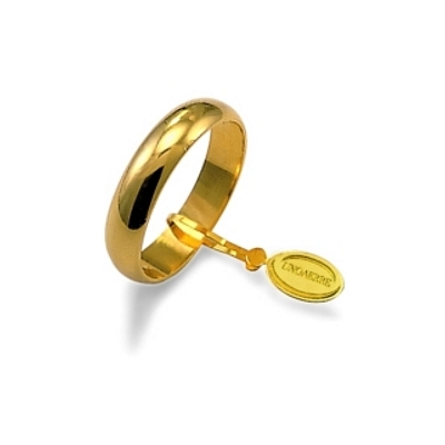 UNOAERRE Wedding Ring in 18k Yellow Gold mod. Larga Gr. 4