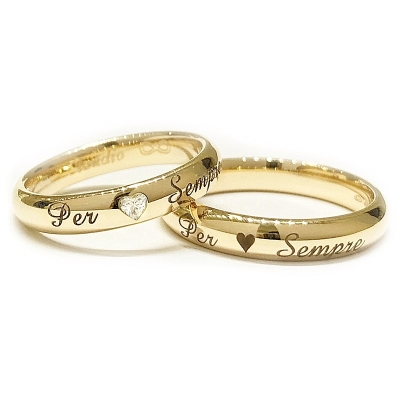 Yellow Gold Wedding Ring mod. Italiana mm. 3,8